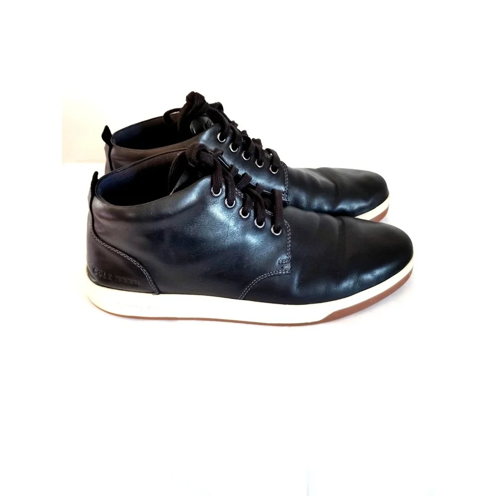 EUC Cole Haan Grand.360 Chukka Boots‎ Black White Sole Men 10.5M Preppy Biker